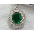 thumbnail image 3 of 4.84ct NATURAL VIBRANT GREEN EMERALD DIAMOND CLUSTER EARRINGS DANGLE 14KT&nbsp;, 3 of 8