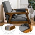 thumbnail image 3 of spanspace Accent Chair Mid-Century Modern Chair with Side Pocket, Lounge Armchair with Lumbar Pillow & Solid Wood Frame for Living Room Balcony Bedroom, Grey, 3 of 8