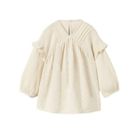 

Toddler Girls T-Shirt Tops Kids Baby Spring Summer Solid Cotton Long Sleeve Clothes