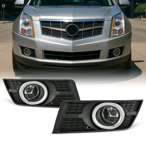AKKON - For 2010-2016 Cadillac SRX Bumper Fog Lights Lamps Set w/Switch   Harness   Bulbs accessories