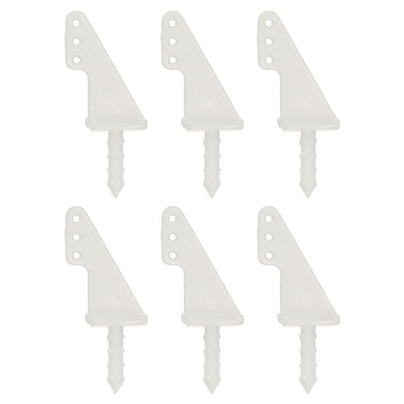 Uxcell 6Pcs Nylon Control Horns, 3 Hole Rudder Angle for RC Airplane Parts, White