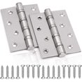 thumbnail image 1 of Stainless Steel Door Hinge, 2 Pcs Door Hinges Folding Hinges Stainless Steel Hinges 3mm Thickness Hi, 1 of 1