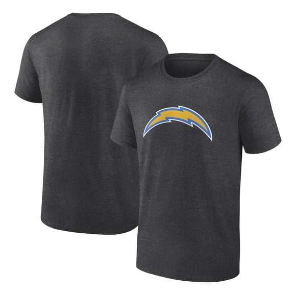 Men's Fanatics Heather Charcoal Los Angeles Chargers Primary Logo T-Shirt