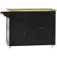 thumbnail image 1 of HOMCOM Kitchen Island on Wheels Rolling Utility Serving Cart with Drawer, 1 of 10
