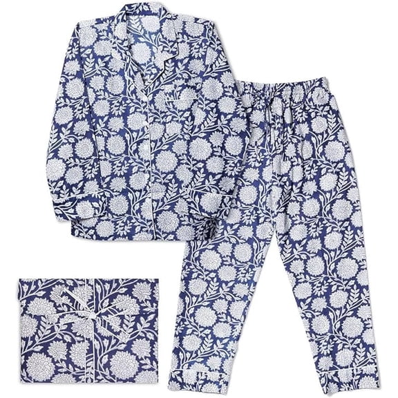 Womens Pajama Sets - Premium Pajamas for Women Set, Soft & Comfortable Two Piece Sets for Women Sleepwear, Stylish Pijamas de Mujer, Perfect PJ Sets (BLUE, XXL)