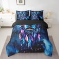 thumbnail image 2 of Manfei Bohemian Feather Dreamcatcher Bedding Comforter Set 7 Pieces for Boys Girls,Flying Butterflies Full Bedding Set Lightweight,Abstract Gradient Fitted Sheet Flat Sheet,Luxury Bedroom Decor, 2 of 8