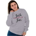 thumbnail image 3 of Breast Cancer Faith Over Fear Fight Women Plus Size Crewneck Sweatshirt Brisco Brands 3X, 3 of 5