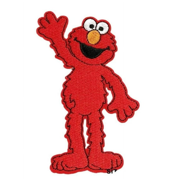 Elmo Waving Embroidered 4.5 Inch Iron On Patch