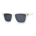 thumbnail image 2 of Womens Mod Square Large Cat Eye Beveled Plastic Sunglasses White Black, 2 of 4
