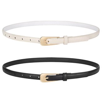 NEW SKINNY Genuine Leather Belts 200 Womens White Thin Belt Buy White Female Belt Genuine Leather Thin 3/4 Inch  main image 4