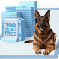 Powools Puppy Pads, Medium 26" x 30", 100 Count, 6-Layer Pee Pads for Dogs with Extra Absorbent