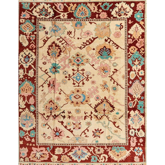 Ahgly Company Indoor Rectangle Abstract Red Abstract Area Rugs, 7' x 10'
