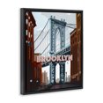thumbnail image 2 of Stupell Industries Rustic Lodge Layered Brooklyn Bridge Architecture Urban Scenery Travel Black Floating Frame Canvas Art, 17 x 21, by David Owens Illustration, 2 of 7