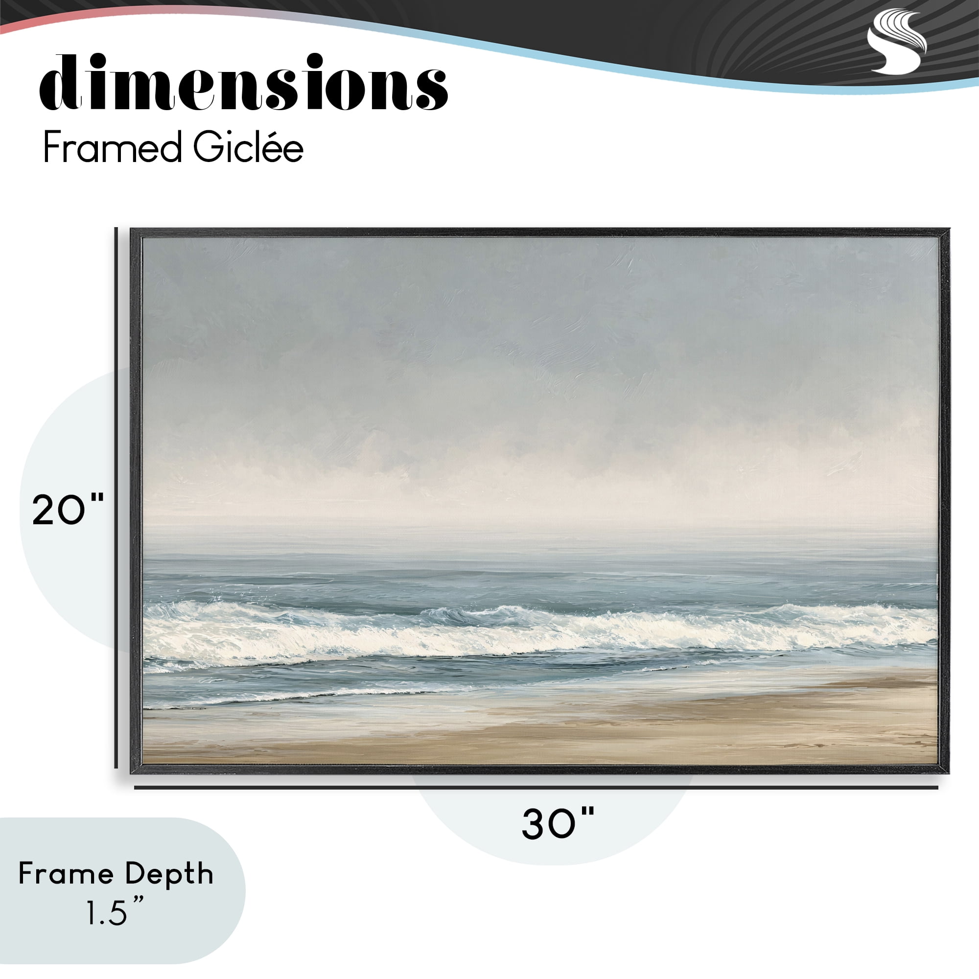 Stupell Industries Tranquil Mist Beachscape Black Framed Giclee Art, design by Jacky Ngan