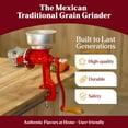 thumbnail image 3 of Mexican Cast Iron Grain Grinder Low Hopper, Estrella Corn Mill, Manual Grain Crusher, Nixtamal Mill, 3 of 7