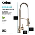thumbnail image 6 of KRAUS Britt Touchless Sensor Commercial Pull-Down Single Handle Kitchen Faucet in Spot Free Antique Champagne Bronze, 6 of 16
