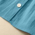 thumbnail image 5 of OGLCCG Girls Short Sleeve Tops Casual Square Neck Button Pleated T Shirts Kids Summer Peplum Babydoll Tees Blouses Size 6-16 Years, 5 of 6