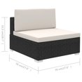 thumbnail image 4 of vidaXL 6 Piece Garden Lounge Set with Cushions Poly Rattan Black, 4 of 5