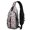 Christmas Folk Pattern, variant on Christmas Knit Reindeer Sleigh Pattern Sling Backpack, Travel Shoulder Pack with Earphone Port, Breathable Padded Back Gift Ideas for Hiking Cycling Walking