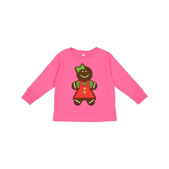 Inktastic Gingerbread Girl Christmas Boys or Girls Long Sleeve Toddler T-Shirt