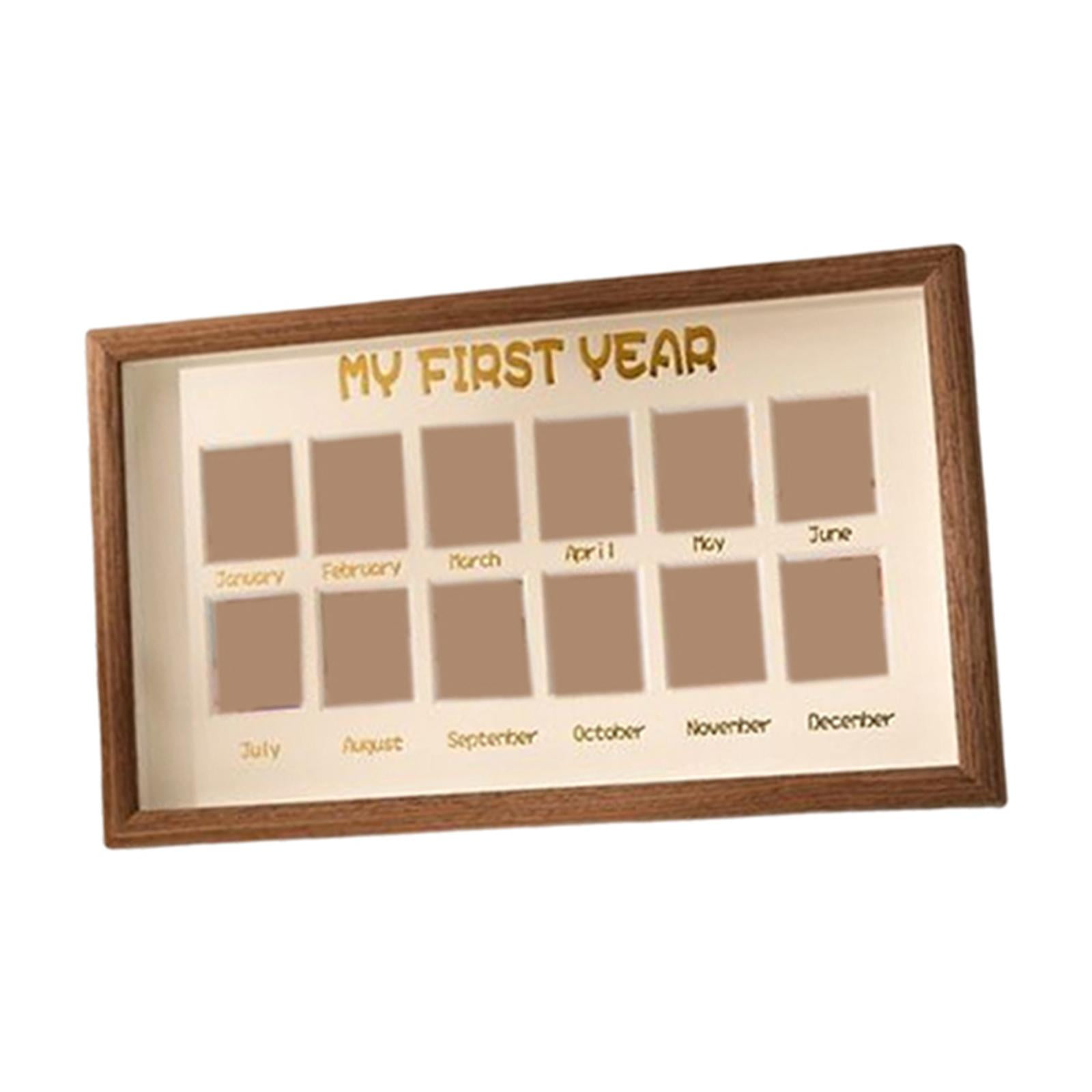 Cadre Photo "My First Year" Pearhead - Pour Photos Bébé Mois Par Mois, Déco Nursery Blanc Et Gris