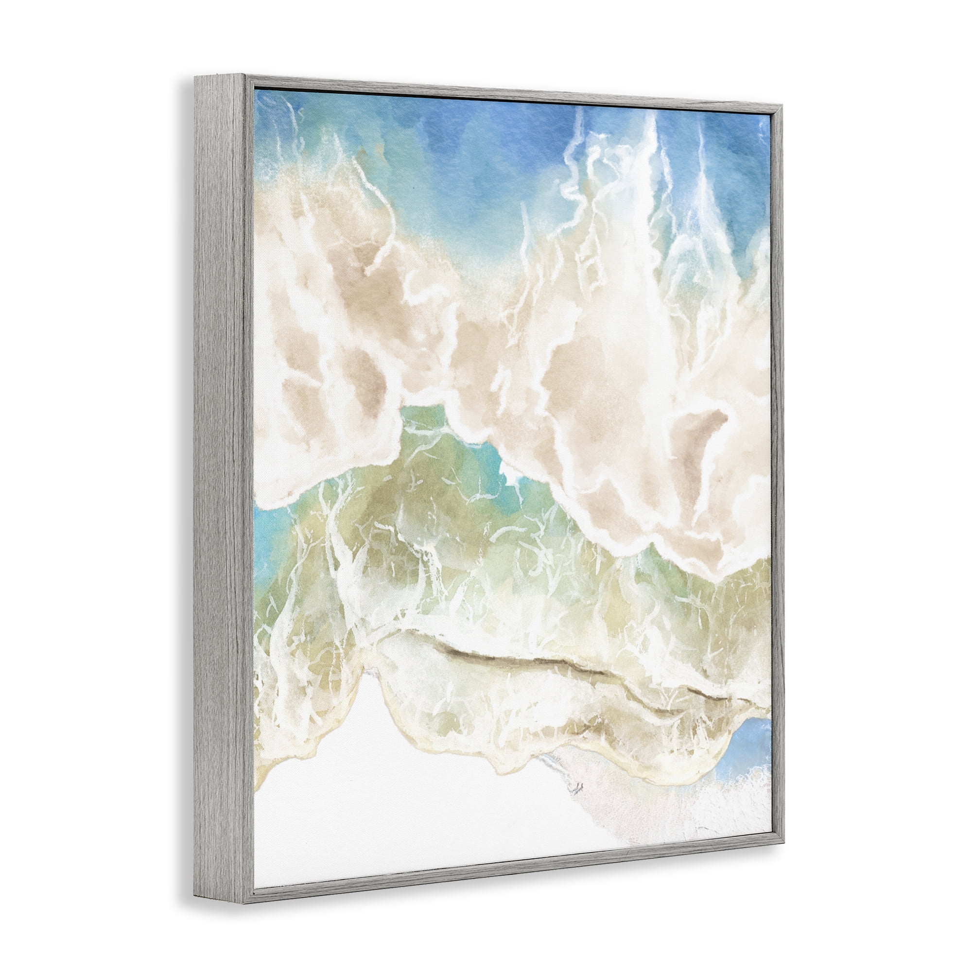 Stupell Industries Washed Away Tide Abstract Gray Framed Giclee Art, design by Jesse Keith