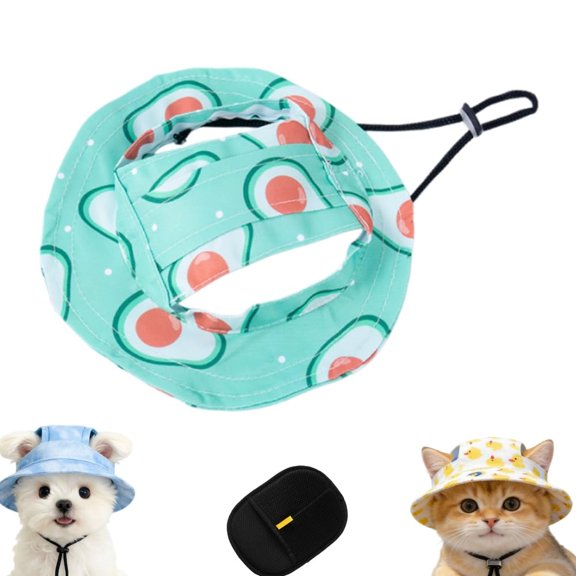 Adjustable Cotton Dog Sun Hat with Ear Holes,Cute Sun hat Suitable for Small and Large Cats and Dogs, Suitable for Beach Walks and Park Play