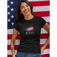 thumbnail image 2 of 4Th Of July Flag And Confetti Shaped T-Shirt Women -Image by Shutterstock, Female Small, 2 of 4