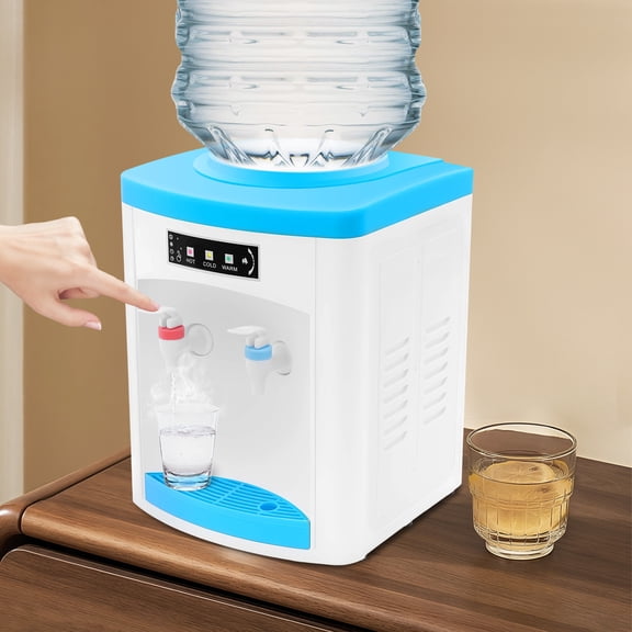 WenDissy Desktop Top Loading Hot Cold Water Dispenser, Fits 1.1-4.9Gal Water Bottles Stainless Steel Liner Water Cooler for Home Office Bedroom