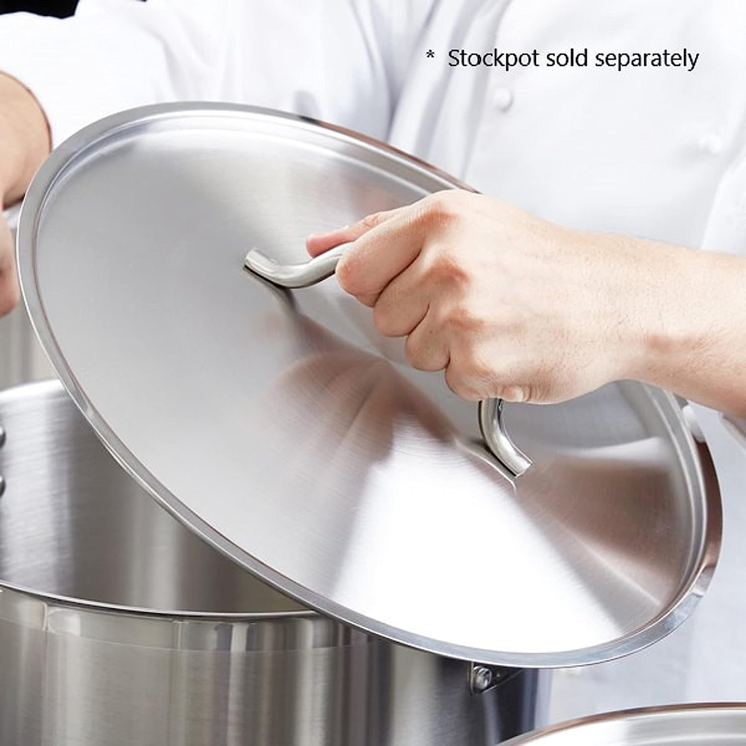 Truecraftware – 24 qt. Stainless Steel Stock Pot Lid - Heavy Duty Stock Pot Cover Stew Pot Simmering Pot Soup Pot Lid Oven Safe & NSF Certified