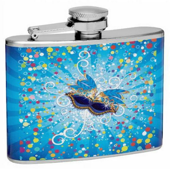4oz "Mardi Gras" Hip Flask