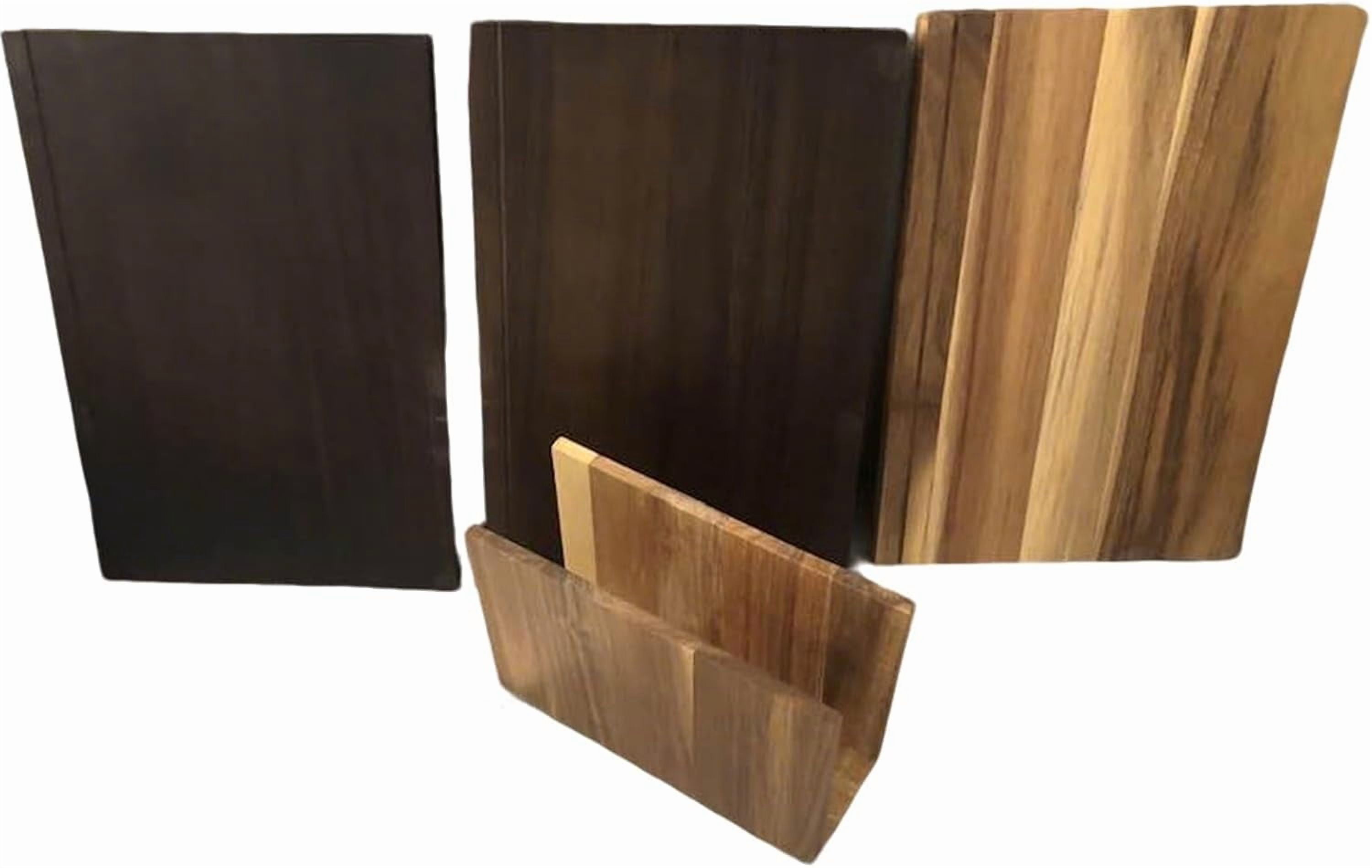 Book Cutting Board Set,Cutting Boards That Look like Books,Wooden Kitchen Chopping Boards Set of 3 with Stand,Tray for Cheese,Bread,Vegetables,Decorative Cookbook Style Serving for Parties & Home