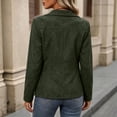 thumbnail image 6 of Women's Faux Suede Leather Jackets Lapel Long Sleeve Open Front Outwear Stylish Casual Fall Winter Cardigan (L, Army Green), 6 of 9