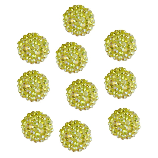 10 cuentas de 20 mm con agujeros grandes, brillantes, coloridas, para joyería, fabricación de joyas, bolígrafos, llaveros, collares, redondas y brillantes.