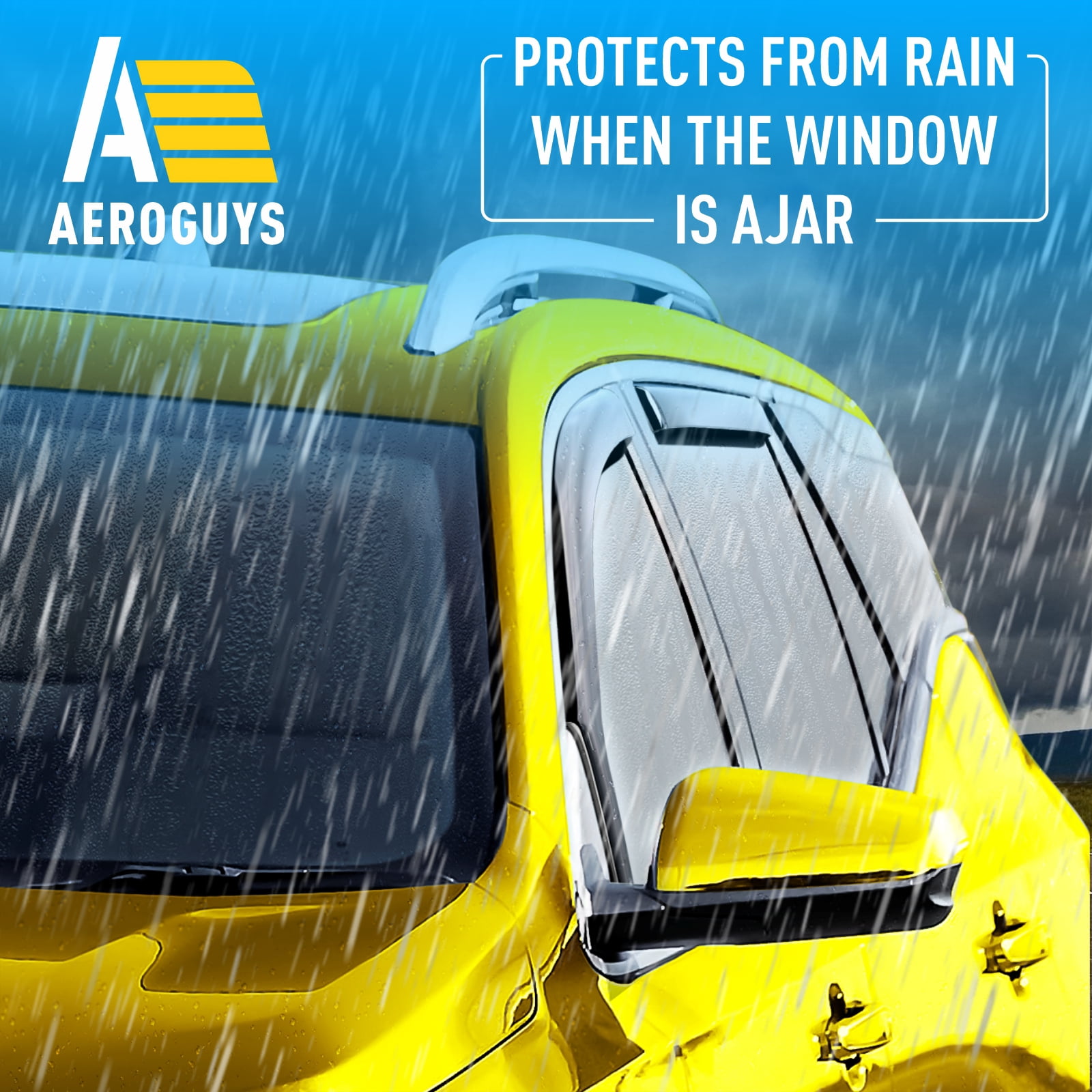 AEROGUYS In-Channel Window Deflectors Extra Durable Window Visors Rain Guards Fit for GMC Terrain 2018-2024, Sun Visors, Wind Vent Visors, Car Accessories- 4pcs. AG0163