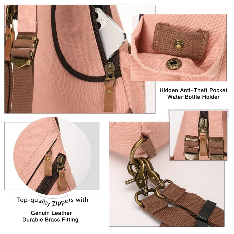 Canvas Sling Bag - Crossbody Backpack For Men & Women, Water-Resistant Daypack For Travel & Hiking