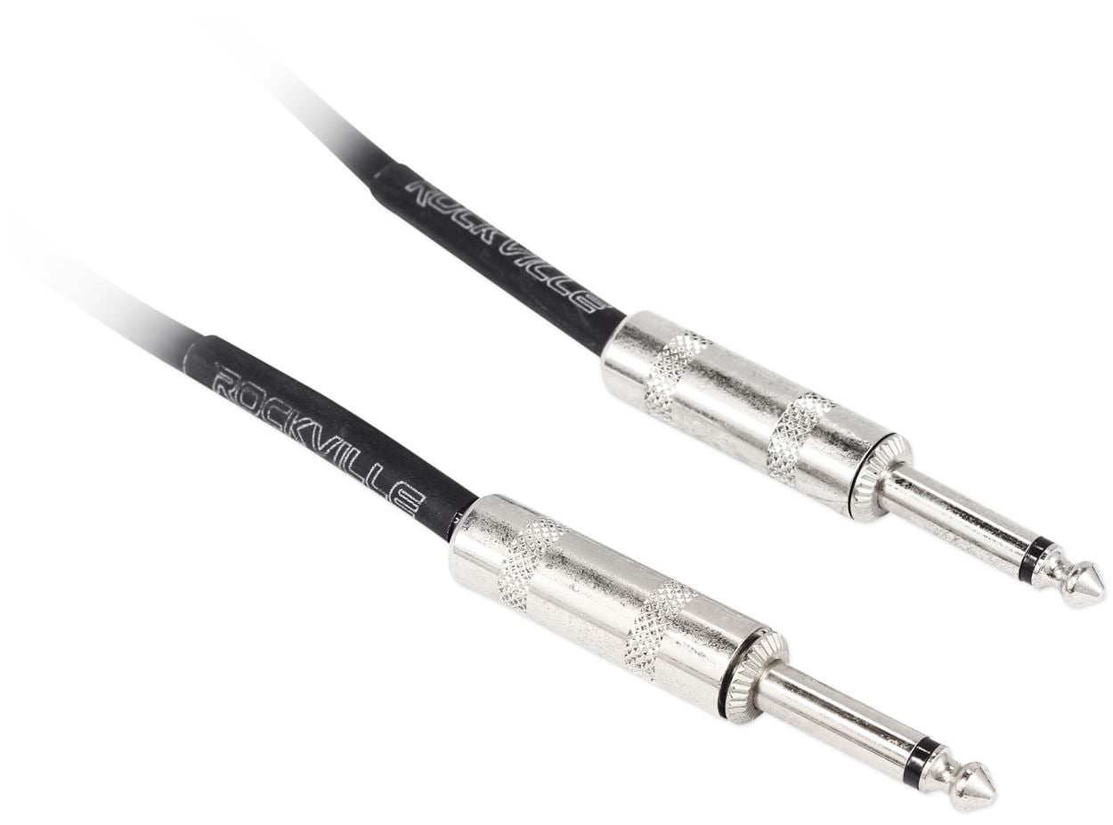 5 Rockville 3'  1/4" TS to 1/4'' TS Guitar/Instrument Cable (5 Colors)
