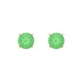 thumbnail image 3 of 1.0 Ct Round Cut Studs Green Crystal 18K Rose Solid Gold Everyday Dainty Earrings Push Back, 3 of 7