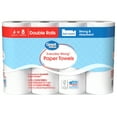 Great Value Everyday Strong Paper Towels, Split Sheets, 4 Double Rolls
