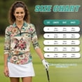 thumbnail image 7 of Uorisanigo Hummingbird Flower Women's 3/4 Sleeve Athletic Golf Shirts Comfortable Women's Dry-Fit Golf Polo Shirts Relaxed Casual Soft Tennis Tops Zip Up Collar Outing Wear Size 2XL, 7 of 7