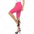 thumbnail image 2 of COUVER Women Ultra Stretchy Classic 5 Pocket Jeggings Bermuda Shorts Fuchsia XL, 2 of 8