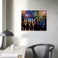 thumbnail image 4 of Awypu New Year Fireworks Champagne Champagne Glasses Wall Art Canvas Prints Poster For Home Office Decorations With Framed, 4 of 6