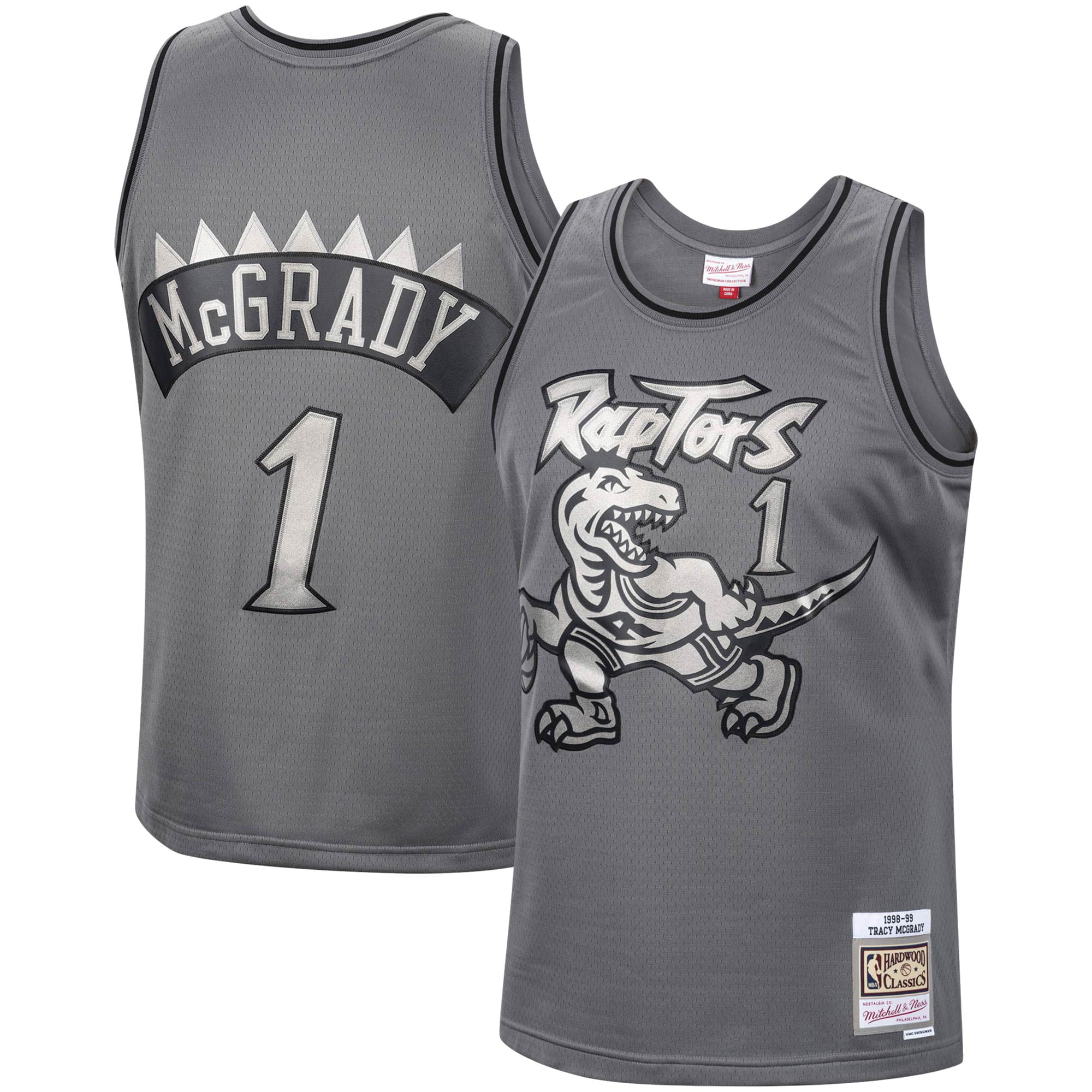 Raptors McGrady No 1 Retro Jersey Basketball Uniform Set Game Basketball Jersey Childrens Performance Vest and Shorts 