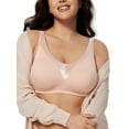 thumbnail image 4 of Deyllo Plus Size Bras for Women Lightweight Wireless Bra Full Coverage Support Underwire Comfort No Padded Pink Bra 34B, 4 of 4