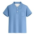 thumbnail image 5 of Polo Shirts Boys Sky Blue Short Sleeve Polo Shirts School Uniform for Girls Casual Collared Shirt Kids 7-8 Years Shirts, 5 of 5