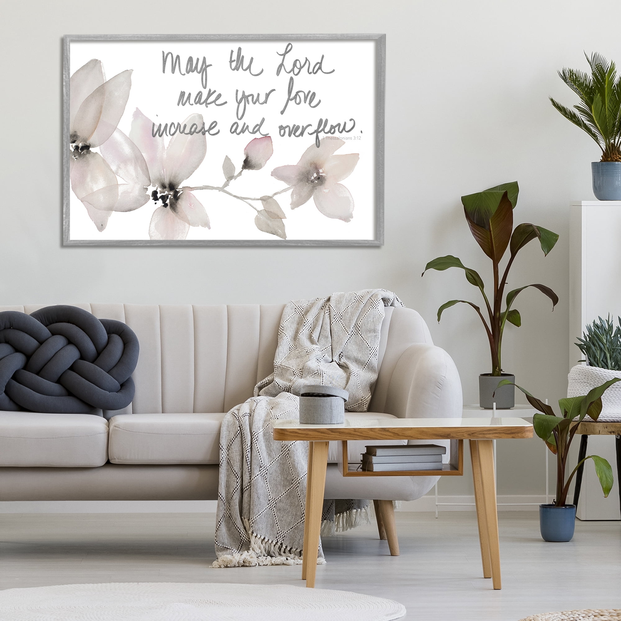 Stupell Industries Love Increase & Overflow Gray Framed Giclee Art, design by Lanie Loreth