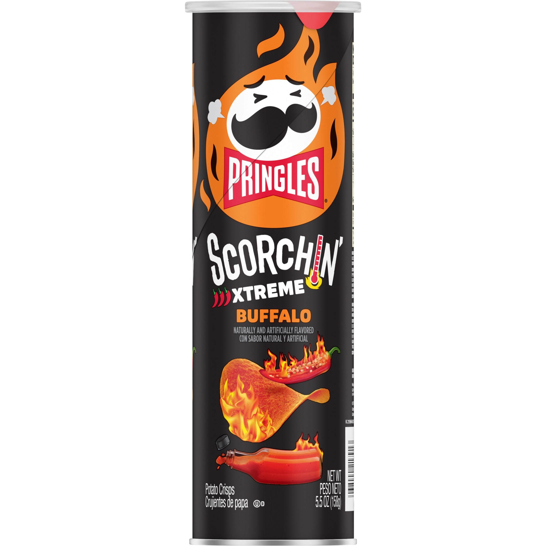 Pringles Scorchin' Buffalo Potato Crisps Chips, Spicy Snacks, 5.5 oz