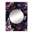 thumbnail image 2 of Designart "Moody Shadowed Elegance II" Floral Mirror Wall Decor - Cottage Purple Floral Hallway Wall Mirror Art - 32" x 24" Inch, 2 of 5