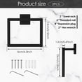 thumbnail image 2 of FUYGRCJ 2-Piece Matte Black Square Towel Ring, Modern Hand Towel Holder for Bathroom, Square Towel Racks, Stainless Steel Towel Hangers, Wall-Mounted Hand Towel Bar Bathroom Accessories, 2 of 10