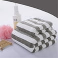 thumbnail image 1 of Corals Fleece Towels Water Absorption Washcloth Stripe Rapid-Dry Bathing Tools, 1 of 8